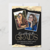 Foto van Trendy Gold Joint Gradution Party Kaart (Voorkant)