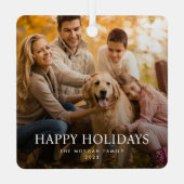 Foto van Trendy Modern Minimalist Kerstmis Metalen Ornament (Achterkant)