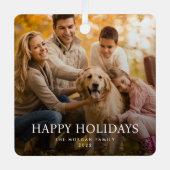 Foto van Trendy Modern Minimalist Kerstmis Metalen Ornament (Voorkant)