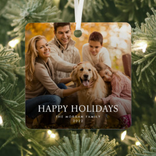 Foto van Trendy Modern Minimalist Kerstmis Metalen Ornament