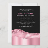 Foto van Trendy Pink Girly Joint Graduation Party Kaart (Achterkant)