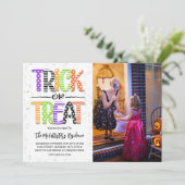 Foto van trick or treat Halloween Costume Kaart (Staand voorkant)