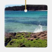 Foto van Tropical Beach kerstversiering Keramisch Ornament (Achterkant)