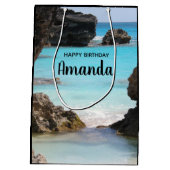 Foto van Tropical Island Coast & Zee Birthday Medium Cadeauzakje (Achterkant)