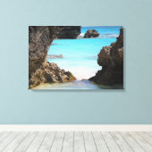 Foto van Tropical Island Coast & Zee Canvas Afdruk (Insitu (Houten vloer))