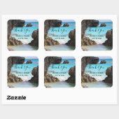 Foto van Tropical Island Coast & Zee Hartelijk dan Vierkante Sticker (Vel)