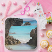 Foto van Tropical Island Coast & Zee Papieren Bordje (Feest)