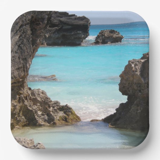 Foto van Tropical Island Coast & Zee Papieren Bordje (Voorkant)