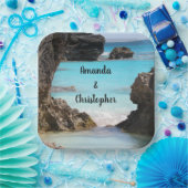 Foto van Tropical Island Coast & Zee Wedding Papieren Bordje (Feest)