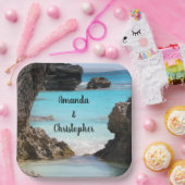 Foto van Tropical Island Coast & Zee Wedding Papieren Bordje (Feest)