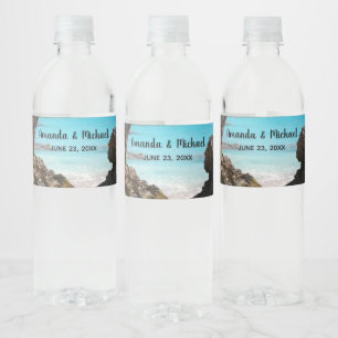 Foto van Tropical Island Coast & Zee Wedding Waterfles Etiket
