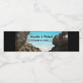 Foto van Tropical Island Coast & Zee Wedding Waterfles Etiket (Enkel label)