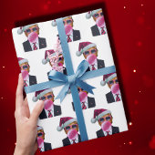 Foto van Trump | Trump blaast Bubble Gum Kerstmis Cadeaupapier