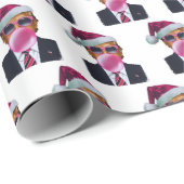 Foto van Trump | Trump blaast Bubble Gum Kerstmis Cadeaupapier (Rol Hoek)