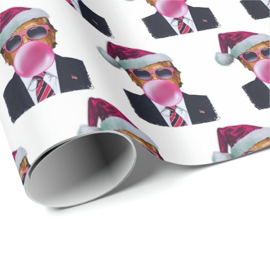 Foto van Trump | Trump blaast Bubble Gum Kerstmis Cadeaupapier (Rol Hoek)