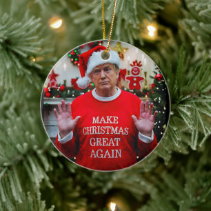 Foto van Trump   Trump maakt kerst weer geweldig Keramisch Ornament