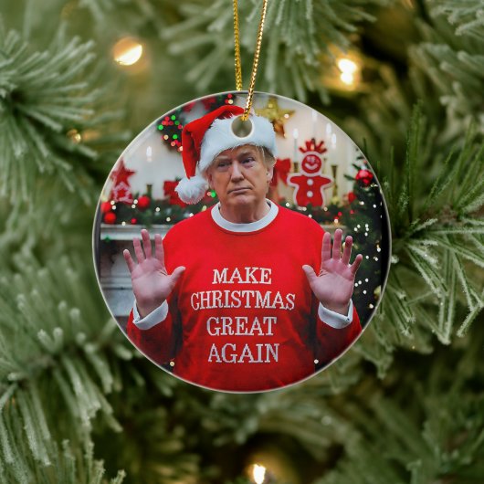 Foto van Trump | Trump maakt kerst weer geweldig Keramisch Ornament (Boom)
