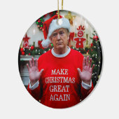 Foto van Trump | Trump maakt kerst weer geweldig Keramisch Ornament (Links)