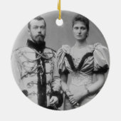 Foto van Tsar Nicholas II (1868-1918) Keramisch Ornament (Achterkant)