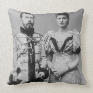 Foto van Tsar Nicholas II (1868-1918) Kussen