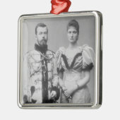 Foto van Tsar Nicholas II (1868-1918) Metalen Ornament (Links)