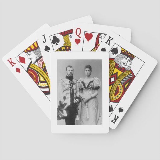 Foto van Tsar Nicholas II (1868-1918) Speelkaarten (Achterkant)