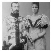 Foto van Tsar Nicholas II (1868-1918) Tegeltje (Voorkant)