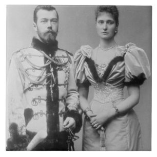 Foto van Tsar Nicholas II (1868-1918) Tegeltje