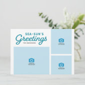 Foto van Turquoise Waves Zee-Sun Feestdagenkaart (Staand voorkant)