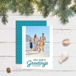 Foto van Turquoise Waves Zee-Sun Feestdagenkaart
