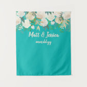 Foto van Turquoise Wedding Reception Backdrop Wandkleed (Voorkant)