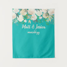 Foto van Turquoise Wedding Reception Backdrop