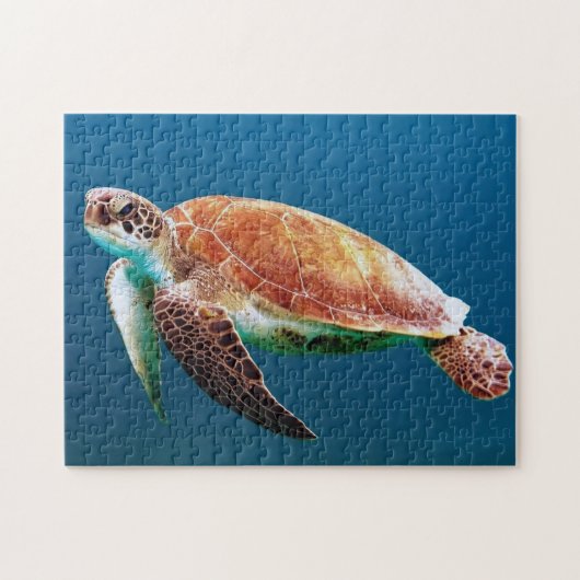 Foto van Turtle Blue Water Zee Legpuzzel (Horizontaal)