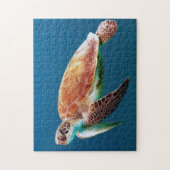 Foto van Turtle Blue Water Zee Legpuzzel (Verticaal)