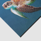 Foto van Turtle Blue Water Zee Tissuepapier (Detail)