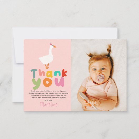 Foto van twee domme ganzen voor 2e verjaardag meis bedankkaart (Voorkant)