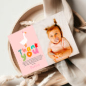 Foto van twee domme ganzen voor 2e verjaardag meis bedankkaart