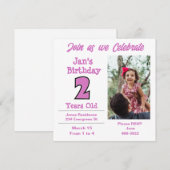 Foto van twee jaar Uitnodiging van het oude meisje (Voorkant / Achterkant)