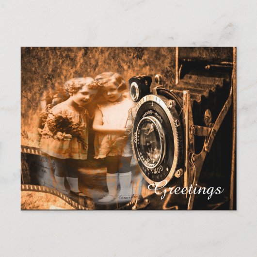  foto van twee kinderen die briefkaart (Voorkant)