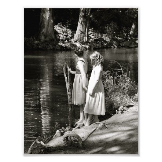 Foto van twee kleine meisjes's vriendschapszuster foto afdruk (Voorkant)