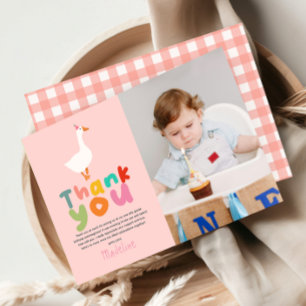 Foto van twee stomme ganzen voor 2e verjaardag bedankkaart