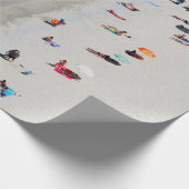 Foto van uitzicht van vogelaars op het strand cadeaupapier (Hoek)
