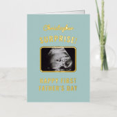 Foto van Ultrasound op de 1e Vaderdag Folie Wenskaart (Voorkant)
