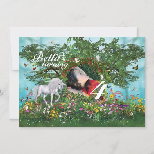 Foto van Unicorn Birthday Party Kaart (Voorkant)