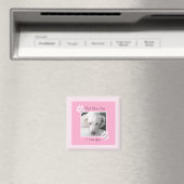 Foto van unieke witte dog monogram roze poten magneet (Insitu (Vaatwasser))