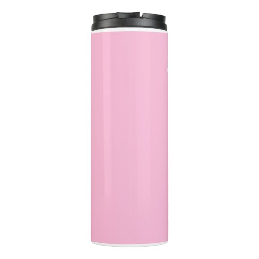 Foto van unieke witte dog monogram roze poten thermosbeker (Achterkant)