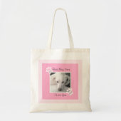 Foto van unieke witte dog monogram roze poten tote bag (Voorkant)