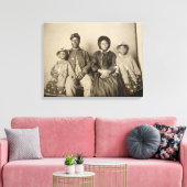  foto van Union Soldier met Familie Canvas Afdruk (Insitu (Woonkamer))