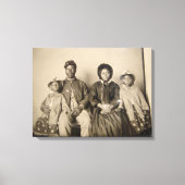  foto van Union Soldier met Familie Canvas Afdruk (Voorkant)