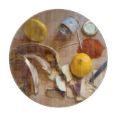 Foto van Untidy Kitchen Vegetable Skins Leuk Snijplank (Voorkant)